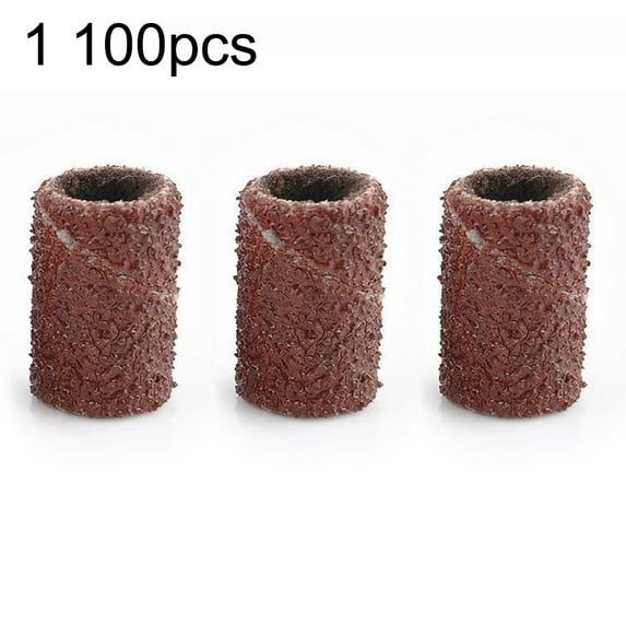 UDIYO 100Pcs Polisher Machine Bits Drill Sanding Band Grinding Ring Nail Art Tool