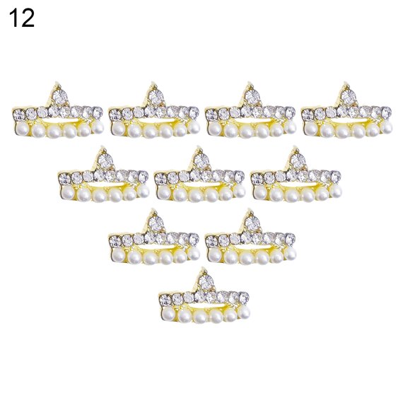 UDIYO 10Pcs/Bag Nail Rhinestones Various Shape Nail Art Alloy 3D Nail Manicure Craft Ornaments for DIY Crafts