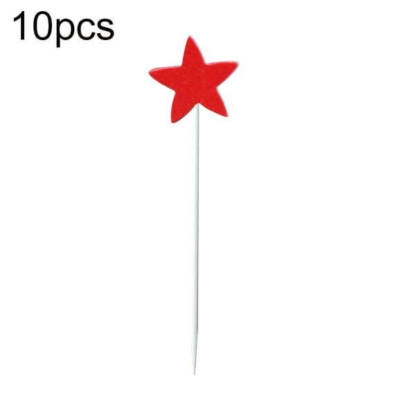 UDIYO 10Pcs Five-pointed Star Shaped Glitter Cake Topper Party Dessert Cupcake Decor