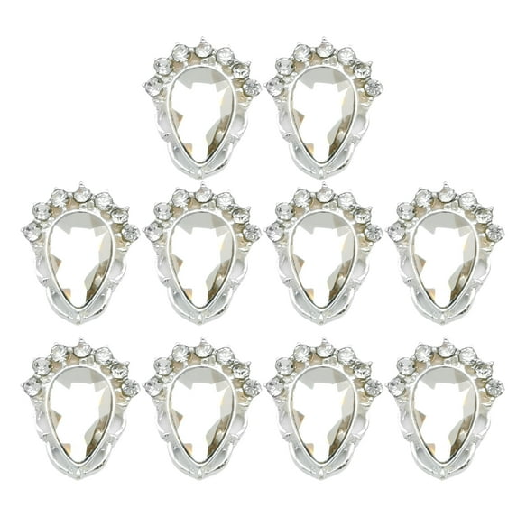 UDIYO 10Pcs Manicure Ornaments Shiny Visual Effect Creative Shape Sparkling Decorative Alloy 3D DIY Nail Art Jewelry Manicure Ornaments for Nail Salon