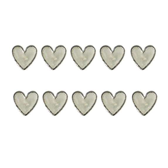 UDIYO 10Pcs Nail Decorations Exquisite Shape Stunning Visual Effect Eco-friendly Wide Application Vivid Color Decorative Alloy 3D Love Heart Nail Art Decors DIY Manicures for Nail