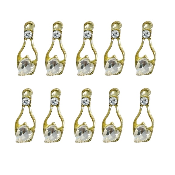 UDIYO 10Pcs Nail Ornaments Bright Color Sparkling Shiny Visual Effect Creative Shape Wide Application Show Unique Charm Alloy 3D Metal Manicure Decor Nail Accessories for Nail Salo