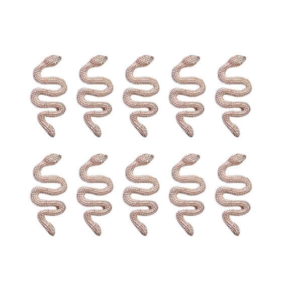 UDIYO 10Pcs/Set Nail Ornament DIY Jewelry Glitter Minimalist Snake Artistic Novelty Nail Jewelry for Women