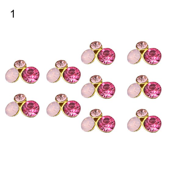 UDIYO 10Pcs/Set Nail Sticker Rhinestone Delicate Synthetic Colorful Nail Decal Jewelry Decor for Party