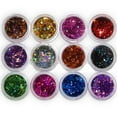 thumbnail image 1 of UDIYO 12 Colors Nail Art 3D Rhombus Glitter Shape Sequins Powder Nails Tip Decoration, 1 of 6