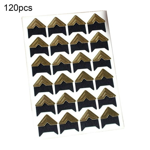 UDIYO 120Pcs Self-Adhesive Photo Frame Corner Stickers Craft Scrapbook Album Decor