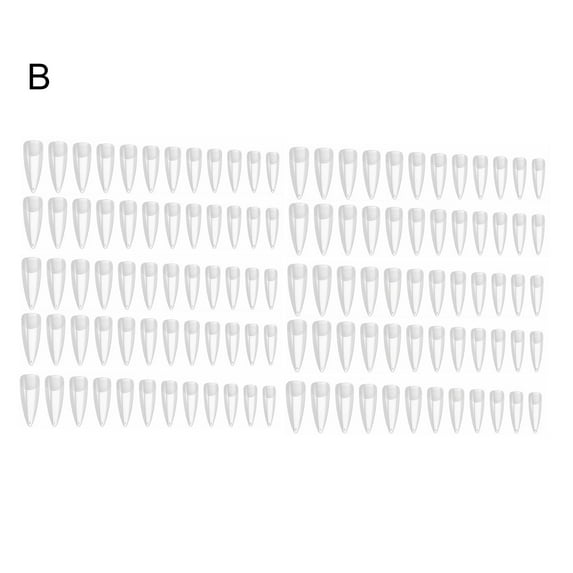 UDIYO 120Pcs/Set Nail Tip Full Half Cover Nail Extending Moderate Length Water Drop Fold Transparent Frosted Tip for Manicure