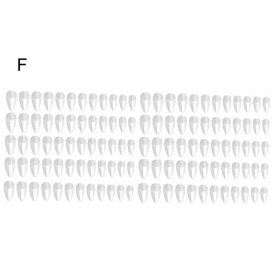 UDIYO 120Pcs/Set Nail Tip Full Half Cover Nail Extending Moderate Length Water Drop Fold Transparent Frosted Tip for Manicure