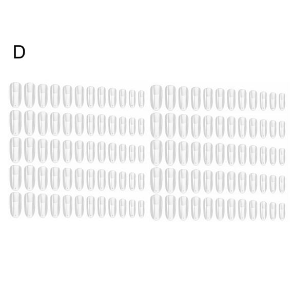 UDIYO 120Pcs/Set Nail Tip Full Half Cover Nail Extending Moderate Length Water Drop Fold Transparent Frosted Tip for Manicure