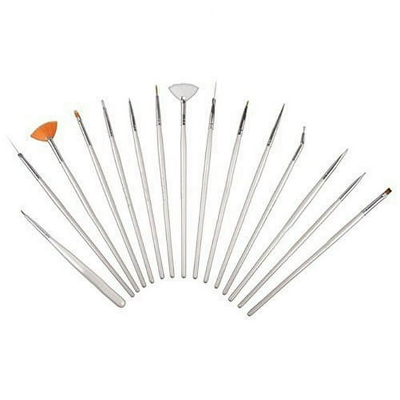 UDIYO 15 Pcs Nail Art Gel Design Pen Painting Polish Brush Dotting Drawing Tool Set