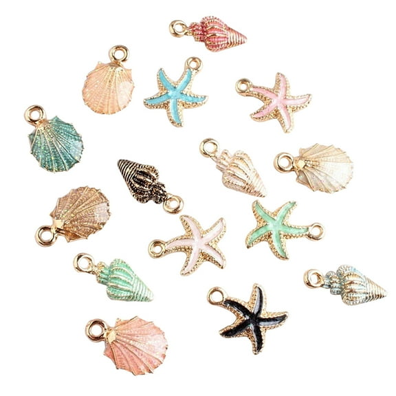 UDIYO 15 Pcs/Set Unisex Jewelry Accessory Shell Conch Starfish Pendant for Necklace Bracelet