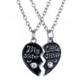 thumbnail image 1 of UDIYO 2 Pcs/Set Letter Carved Sister Love Heart Pendant Friendship Matching Necklaces, 1 of 5