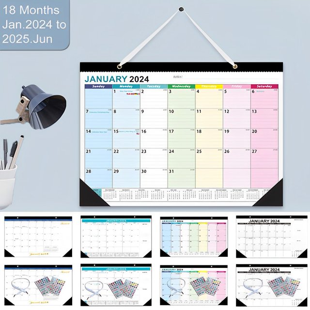 UDIYO 2024 Wall Desk Calendar Thick Paper with Corner Protectors