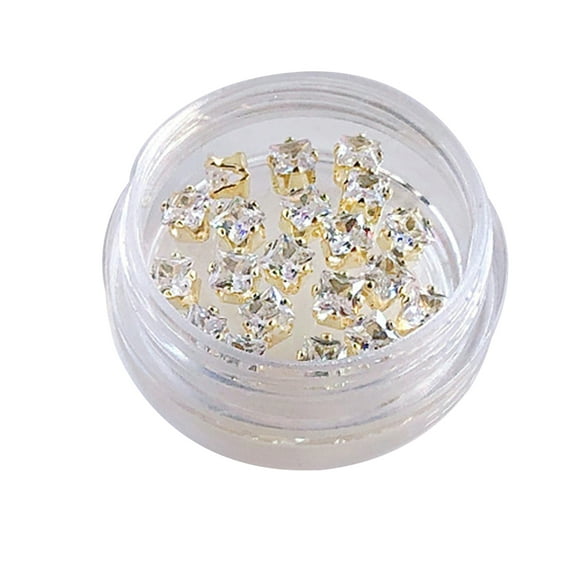 UDIYO 20Pcs/Box Nail Decorations Glitter Nail Art Cubic Zirconia Shiny Nail Rhinestone Jewelry Ornament for Women