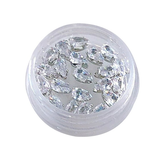 UDIYO 20Pcs/Box Nail Decorations Glitter Nail Art Cubic Zirconia Shiny Nail Rhinestone Jewelry Ornament for Women