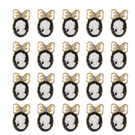 UDIYO 20Pcs Nail Ornaments Bright Color Shiny Visual Effect Creative Shape Multipurpose Easy to Apply Decorative Alloy Love Heart Flower Rhinestone Nail Decorations Nail Supplies