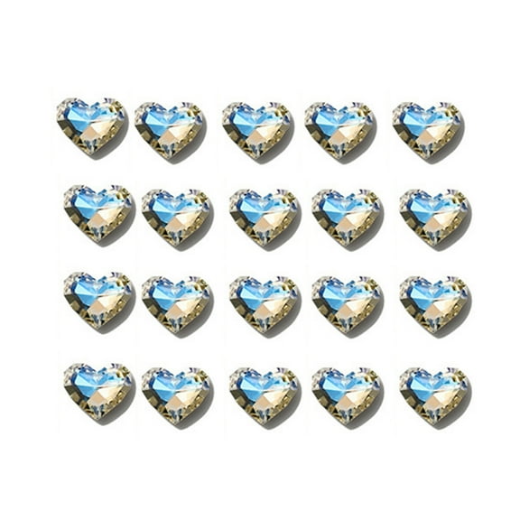 UDIYO 20Pcs Shaped Rhinestone Exquisite DIY Lightweight Moonlight Pointed Bottom Nail Rhinestone for Women