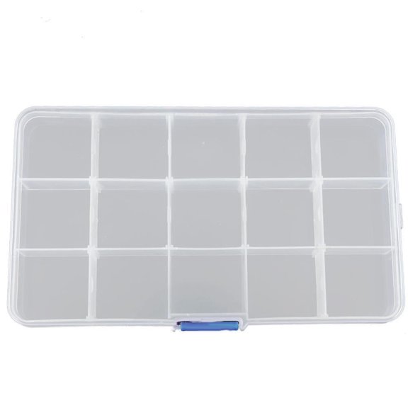 UDIYO 24/15/8 Compartments Removable Plastic Jewelry Bead Fishing Tackle Storage Box