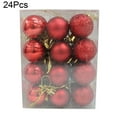 thumbnail image 1 of UDIYO 24Pcs 3cm Plastic Christmas Tree Balls Baubles Home Party Hanging Ornaments, 1 of 7