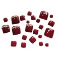 thumbnail image 1 of UDIYO 24Pcs Women DIY Foot Decor Wine Red Toenail Sticker Fake Nail Tip Art Decoration, 1 of 7