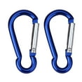 thumbnail image 1 of UDIYO 2Pcs Aluminum Alloy D Shaped Carabiner Spring Snap Clip Hooks Climbing Keychains, 1 of 7