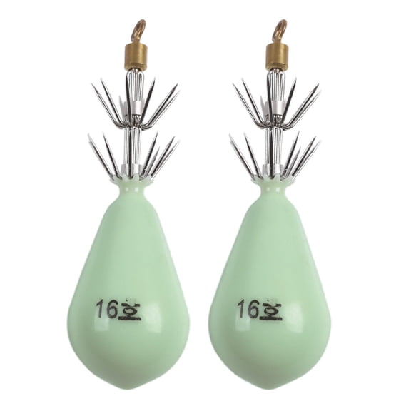 UDIYO 2Pcs/Box Metal Cuttlefish Sleeve 10 Claws Lightweight Luminous Design Squid Hook for Angling