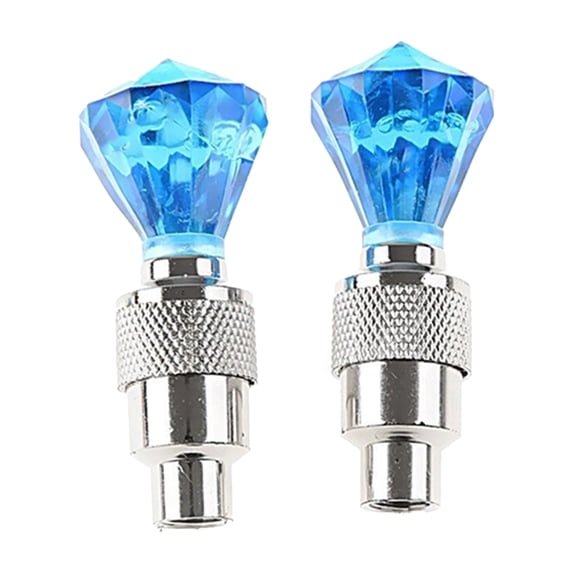 UDIYO 2Pcs Luminous Tire Valve Caps with LED Flashing Light for Car Bicycle Motorcycle