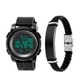 thumbnail image 1 of UDIYO 2Pcs Men Sports Waterproof Electronic Digital Luminous Wrist Watch + Bracelet, 1 of 7