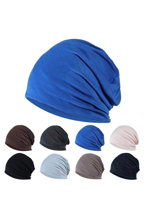 2Pcs Spring Fall Skull Beanie Baggy Unisex Fashion Cotton Slouchy Beanie Hats, Chemo Headwear Caps for Women and Men