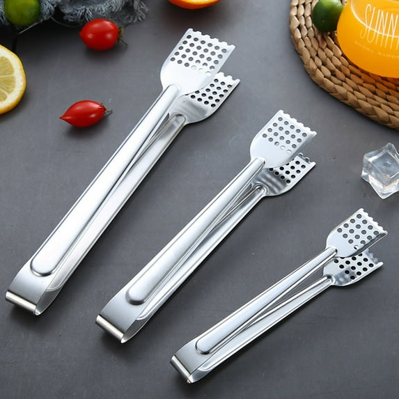 UDIYO 2Pcs Stainless Steel Kitchen Tongs Salad Tongs BBQ Tongs Heavy Duty Serving Food Tongs for Frying, Cooking, Clipping Toast Bread, Grilling, Buffet Serving, Pastry, Sandwich, Ice, Barbecue