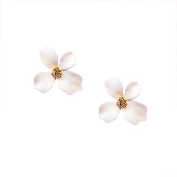 UDIYO 2Pcs Women Earrings Flower Shape Anti Rust Alloy Ear Studs Earrings Jewelry for Party