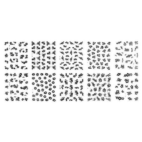 UDIYO 30 Sheets 3D Mixed Floral Bow Heart Design Nail Art Stickers Decals Manicure