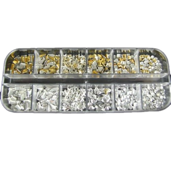 UDIYO 300pcs Punk 3D Acrylic Nail Art Alloy Rivet Studs Spikes DIY Decoration Spots