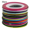 thumbnail image 1 of UDIYO 30Pcs/Rolls Mixed Colors Striping Tape Line DIY Nail Art Tips Decoration Sticker, 1 of 7