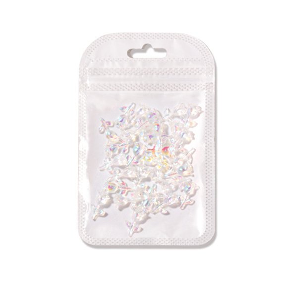 UDIYO 30Pcs/Set Nail Flower Ornament Rose Style 3D Effect Ice Penetration Cute Resin Aurora Floral Art Decorations for Manicure