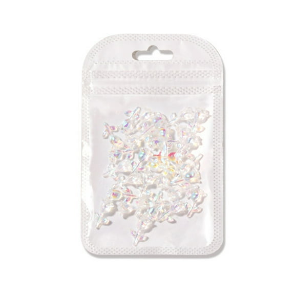 UDIYO 30Pcs/Set Nail Flower Ornament Rose Style 3D Effect Ice Penetration Cute Resin Aurora Floral Art Decorations for Manicure