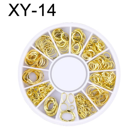 UDIYO 3D Metallic Metal Rivet Heart Moon Star Nail Tips Decorations Manicure Tools