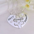 thumbnail image 1 of UDIYO 3Pcs Women's Best Friends Forever Heart Shape Jewelry Friendship Necklace Set, 1 of 5