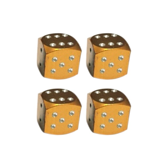 UDIYO 4Pcs Dice Shape Car Motorcycle Wheel Tyre Air Valve Stem Anti-dust Cover Caps