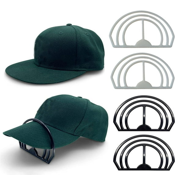 UDIYO 4Pcs Hat Brim Bender, Hat Curving Band with Two Curve Option, Hat Shaper Stand Design, Hat Racks For Baseball Caps & Cowboy Hat Organizer, Fitted Hat Brim Bender