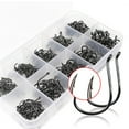 thumbnail image 1 of Walbest 500 Pcs 10 Sizes Assorted Sharpened Carbon Steel Fishing Hooks with Tackle Box, 1 of 5