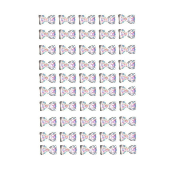 UDIYO 50Pcs DIY Nail Decoration Aurora Color 3D Bow Charms Accessories Nail Art Charms Manicure Ornaments for Nail Salon