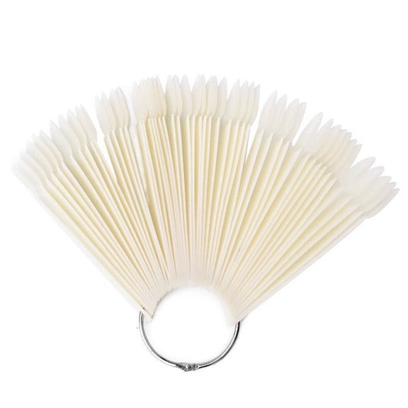 UDIYO 50Pcs Fan-shape Nail Art Tips Polish Board Display Practice Sticks Manicure Tool