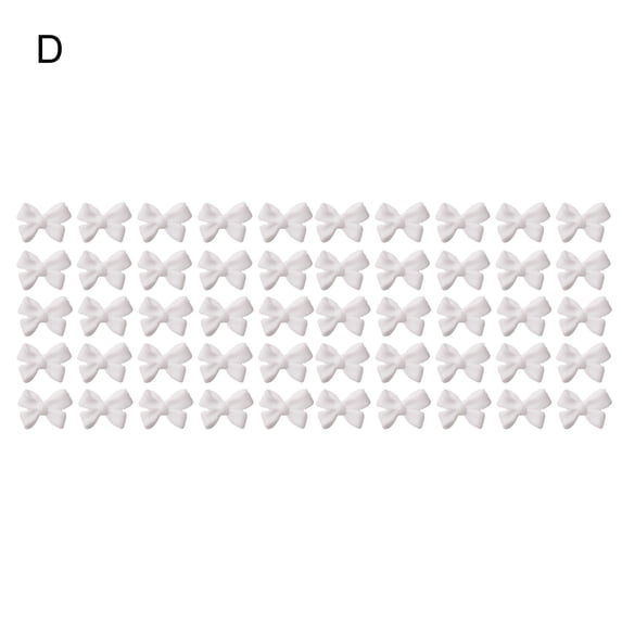 UDIYO 50Pcs/Set Nail Ornament Engraved 3D Effect Mini Bowknot Nail Art Decoration Fingernail Accessories for Female