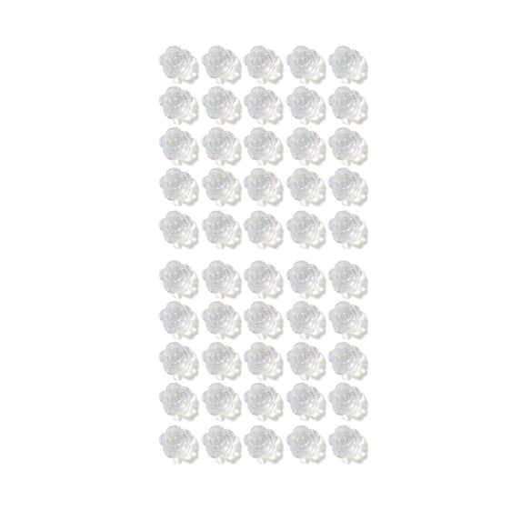UDIYO 50Pcs/Set Nail Ornament Flower Shape Long Lasting 3D Effect Resin Camellia Aurora White Stones Art Decorations for Female