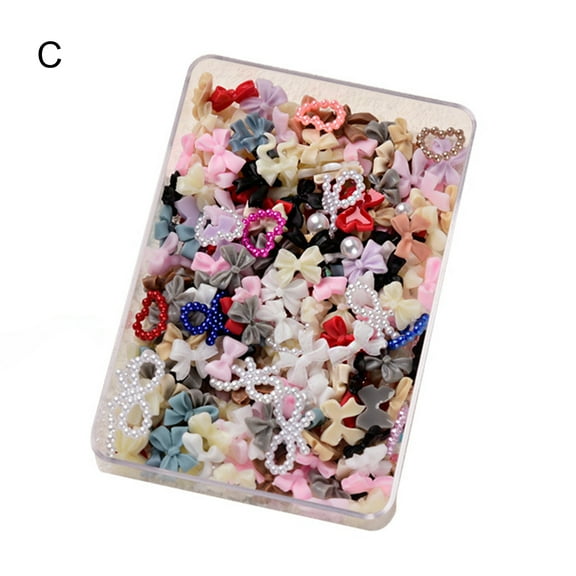 UDIYO 50g 1 Box Nail Ornament Ice Penetration Decorating Smooth Surface 3D Bowknot Manicure Glitter Decoration for Female