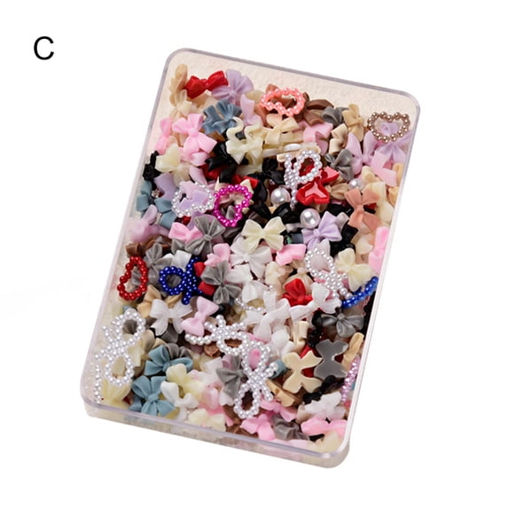 UDIYO 50g 1 Box Nail Ornament Ice Penetration Decorating Smooth Surface 3D Bowknot Manicure Glitter Decoration for Female