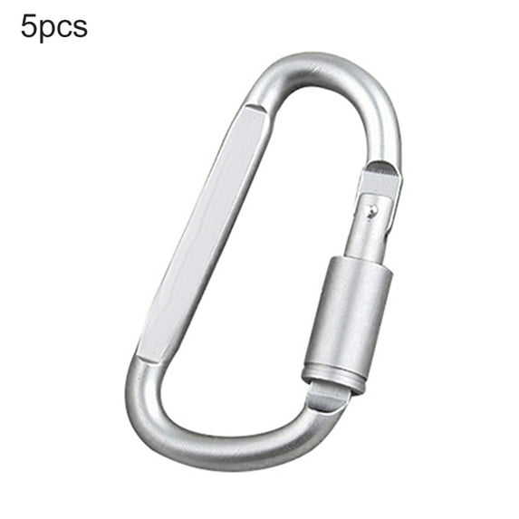 UDIYO 5Pcs Aluminum Alloy Carabiner D-Ring Keychain Clip Hook Outdoor Camping Lock