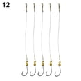 thumbnail image 1 of UDIYO 5Pcs Anti-Bite Stainless Steel Wire Leader Fishing Rigs Hooks Line Tackle Tool, 1 of 7