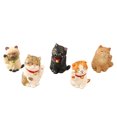 thumbnail image 1 of UDIYO 5Pcs Miniature Lucky Cat Beckoning Shape Decoration PVC Fengshui Cat Figurine Model for Garden Decor, 1 of 7